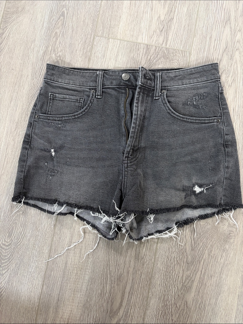 wild fable Black Wash Distressed High-Rise Jean Shorts